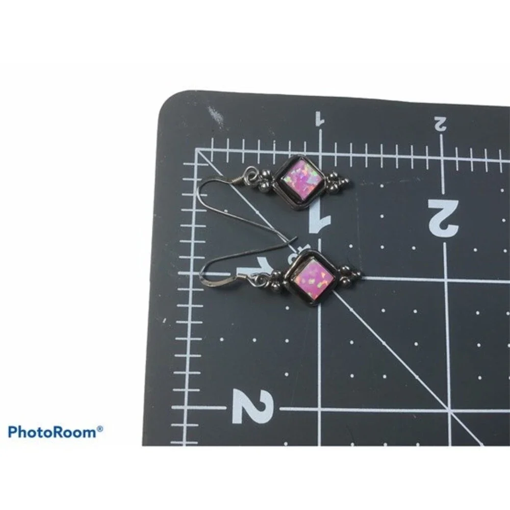 Sterling Silver Pink Earrings